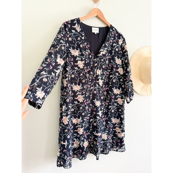 Sézane | Sezane | Robe Aure Floral Mini Dress Navy | Sz 38 / US Sz 6 - Picture 2 of 8